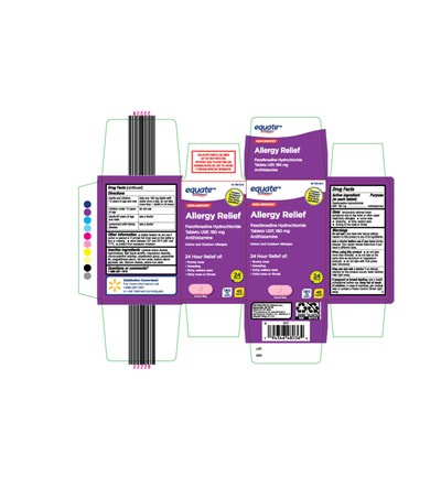 Principal Display Panel (45ct 180mg Equate Fexofenadine Carton)